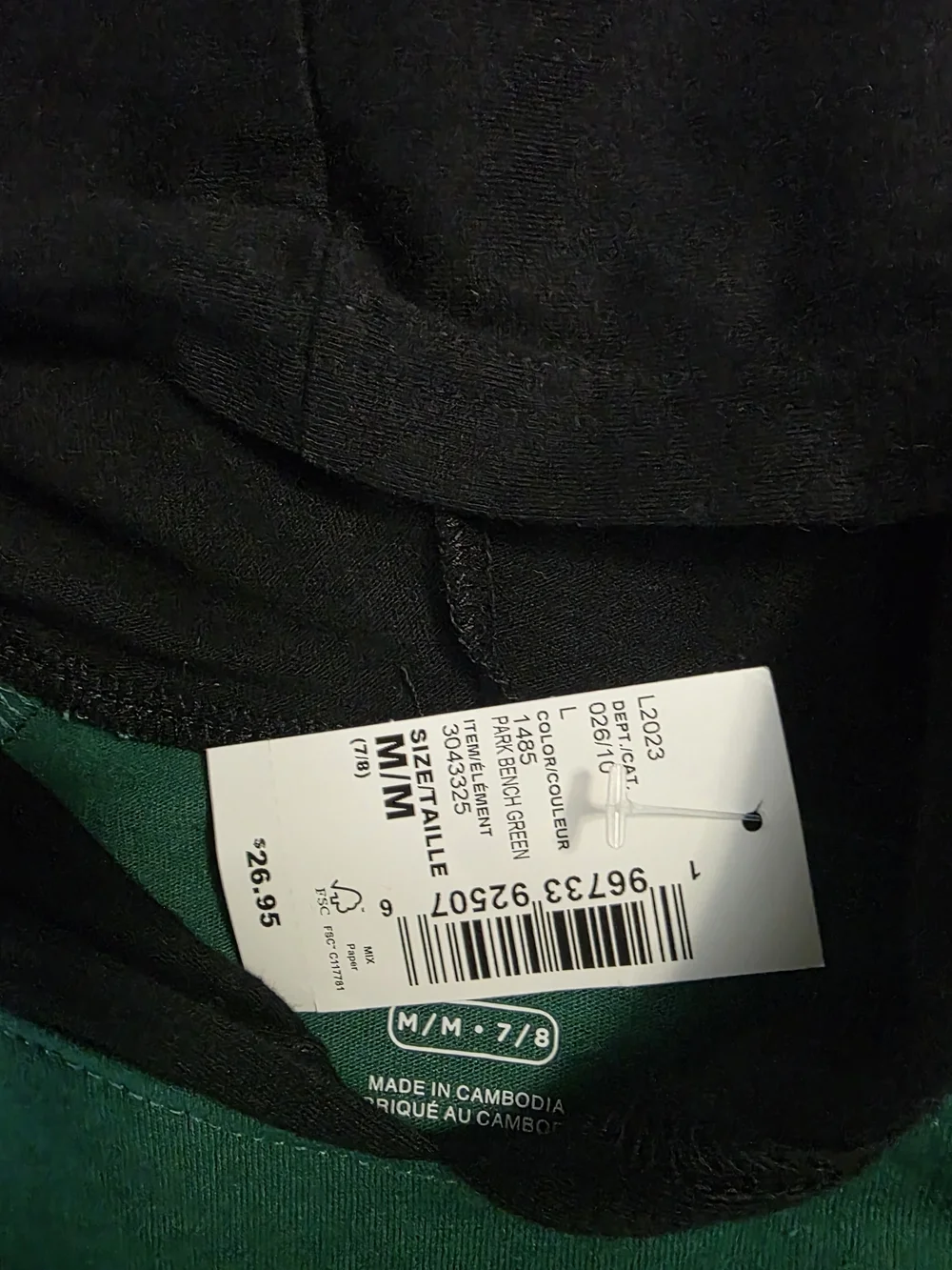 The Children's Place Green & Cream Hooded Colorblock Crewneck with Black Pocket